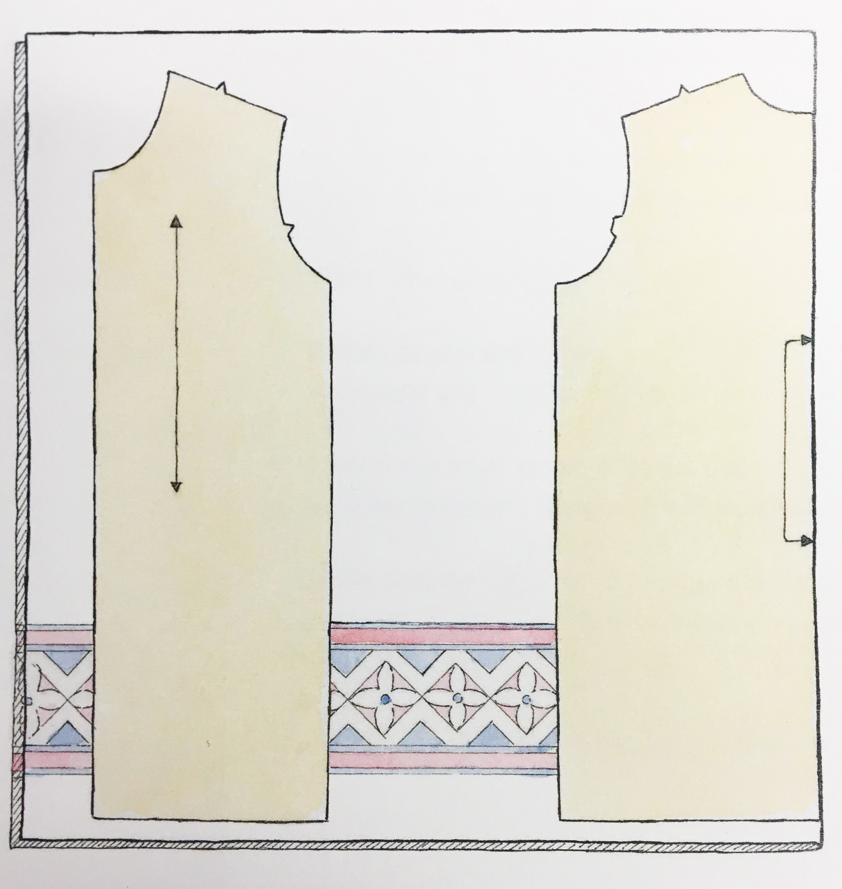 Sewing Striped, plaid and print fabrics. Diagram 1